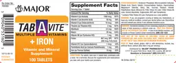 Label for Tab A Vite Multiple Vitamins + Iron