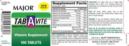 Label for Tab A Vite Multiple Vitamins