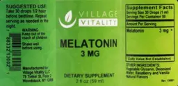 Label for Melatonin 3 mg