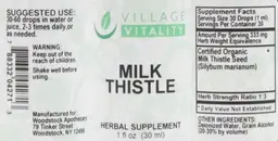 Label for Milk Thistle