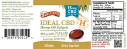 Label for Ideal CBD Hemp Oil Sofgels 15 mg