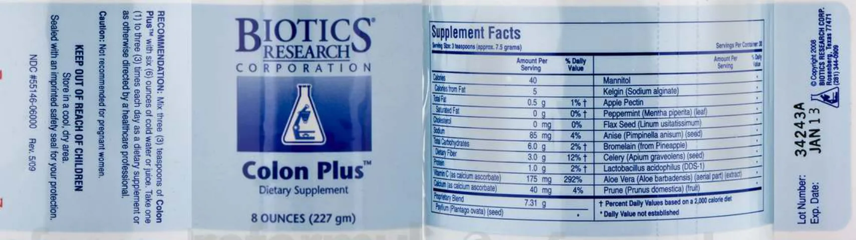 Label for Colon Plus