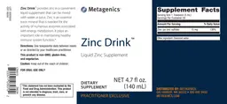 Label for Zinc Drink