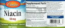 Label for Niacin 50 mg