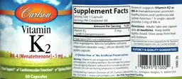 Label for Vitamin K2 MK-4 (Menatetrenone) 5 mg
