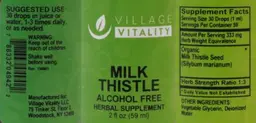 Label for Milk Thistle Alcohol Free