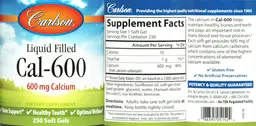 Label for Liquid Cal-600 600 mg