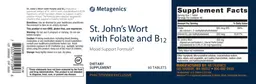 Label for St. John's Wort with Folate and B12
