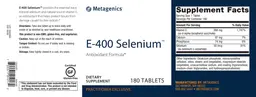 Label for E-400 Selenium