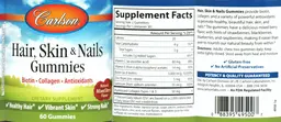 Label for Hair, Skin & Nails Gummies Natural Mixed Berry Flavor