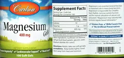 Label for Magnesium Gels 400 mg