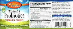 Label for Women's Probiotics 10 Billion CFU