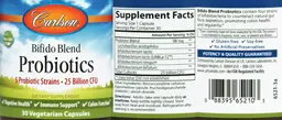 Label for Bifido Blend Probiotics 25 Billion CFU