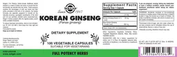 Label for Korean Ginseng