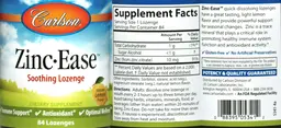 Label for Zinc-Ease Natural Lemon Flavor