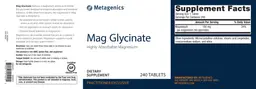 Label for Mag Glycinate