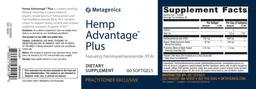 Label for Hemp Advantage Plus