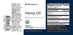 Label for Hemp Oil