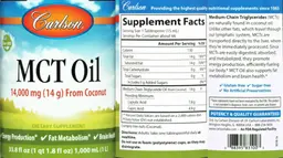 Label for MCT Oil 14,000 mg (14 g)