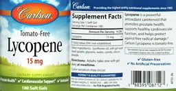 Label for Lycopene 15 mg