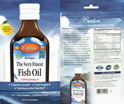 Label for The Very Finest Fish Oil Natural Lemon Flavor