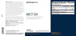 Label for MCT Oil