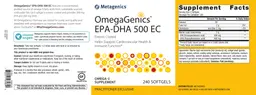 Label for OmegaGenics EPA-DHA 500 EC
