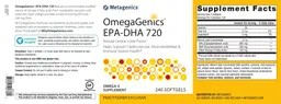 Label for OmegaGenics EPA-DHA 720 Natural Lemon-Lime Flavor