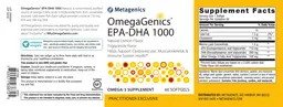 Label for OmegaGenics EPA-DHA 1000 Natural Lemon Flavor