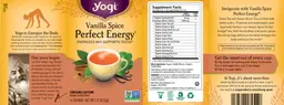 Label for Vanilla Spice Perfect Energy