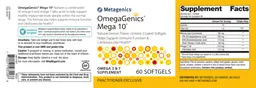 Label for OmegaGenics Mega 10 Natural Lemon Flavor