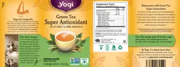 Label for Green Tea Super Antioxidant