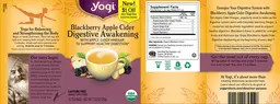 Label for Blackberry Apple Cider Digestive Awakening