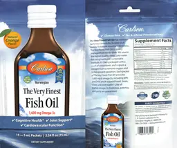 Label for The Very Finest Fish Oil Natural Orange Flavor