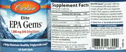 Label for Elite EPA Gems 1,000 mg