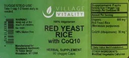 Label for Red Yeast Rice with CoQ10