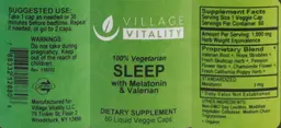 Label for Sleep with Valerian & Melatonin