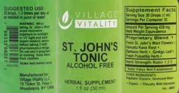 Label for St. John's Tonic Alcohol Free
