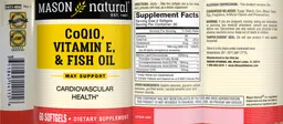 Label for CoQ10, Vitamin E, & Fish Oil