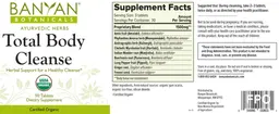 Label for Total Body Cleanse