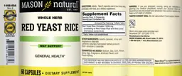 Label for Red Yeast Rice