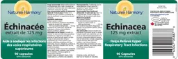 Label for Echinacea 125 mg Extract