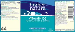 Label for Vitamin D3
