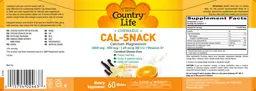 Label for Cal-Snack Calcium Magnesium Vanilla Orange Flavor