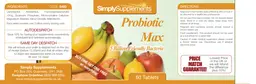 Label for Probiotic Max