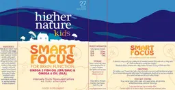 Label for Smart Focus Intensely Fruity Flavoured Jellies
