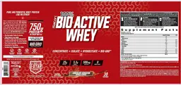Label for 100% Bio-Active Whey Chocolate Sensation