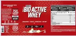 Label for 100% Bio-Active Whey Vanilla Swirl