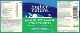 Label for MSM Glucosamine Joint Complex