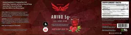 Label for Amino 5g+ Raspberry Iced Tea
